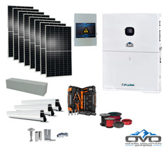 4.4KW Complete Offgrid Solar Kit + 10K 120V/240V OMO E-Line Inverter + 10.24KW O