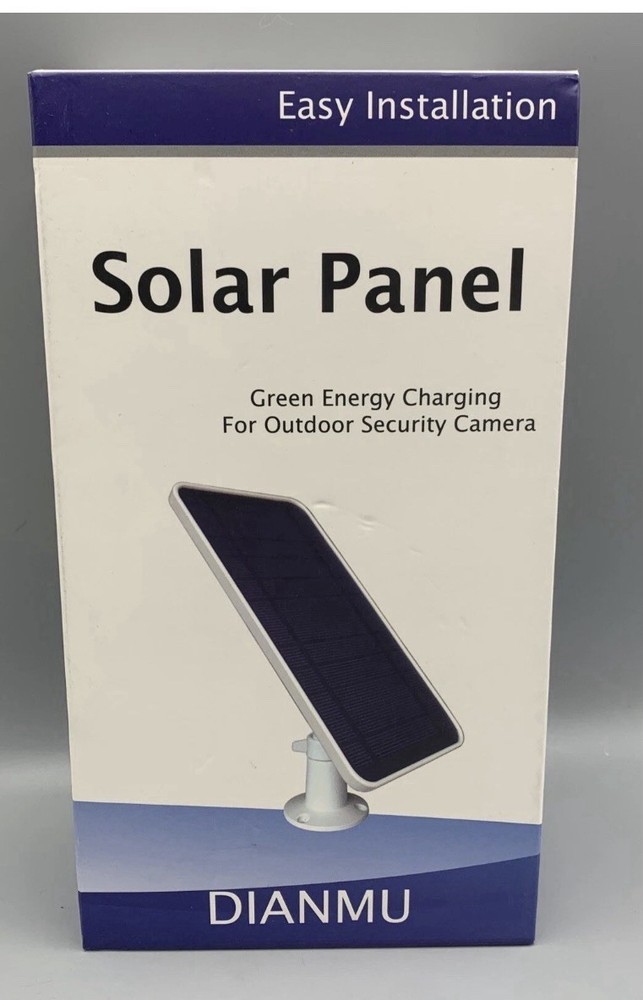DIANMU Solar Panel Charger for Security Cameras USB-C – New Open Box