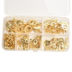 150PCS Ring Type Cable Wire Connector Gold Plated Copper Crimp Terminal Set