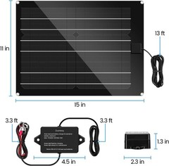 Zuomeng 15W Solar Battery Charger Maintainer for 12V Battery