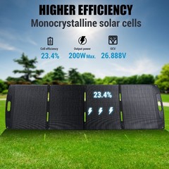 200W Portable Foldable Solar Panel Monocrystalline Waterproof for Power Station