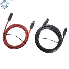 1 Pair Black + Red Solar Panel Extension Cable Wire Connector 10AWG 10 Feet