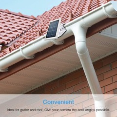 Universal Solar Panel Gutter Mount for Ring, Eufy, Wyze | White Aluminum
