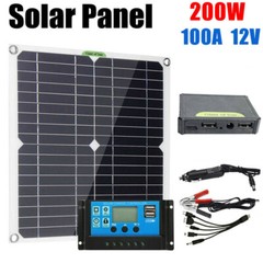 200W Solar Panel kit 12V battery Charger 100A LCD Controller Caravan Van Boat RV