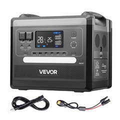 VEVOR Portable Power Station Solar Generator 2400W 2160Wh with 10 Output Ports