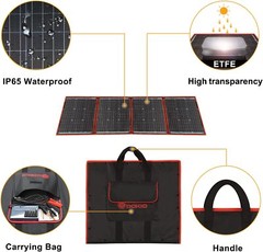 160 WATT SOLAR Panel Portable Foldable Highest Efficiency W/ Bonus USB CAMP BULB
