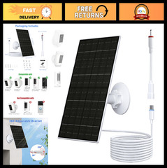7W Solar Panel Charger for Ring Camera – USB-C, IP66 Waterproof, 360° Mount, 8.8