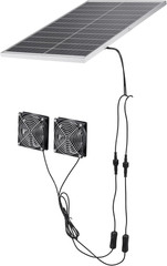 Solar Powered Exhaust Fan Kit 30W Dual Ventilation Chicken Coop Greenhouse Shed