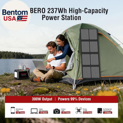 Portable Power Station 300W 237Wh Camping Solar Generator Backup Lithium Batter