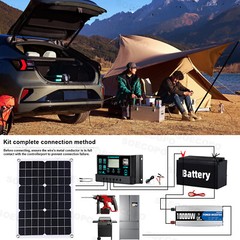 10000W Solar System with 100A Controller 20W-500W Panel Inverter for Home RV