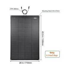 Lensunsolar 150W 12V ETFE Black Flexible Solar Panel, 43.3x28in, PERC 9BB 23….
