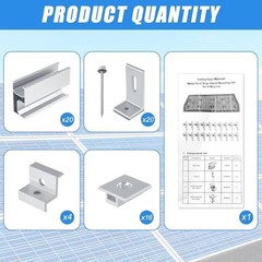 20-Piece Adjustable Solar Panel Mounting Brackets Kit for Roofs