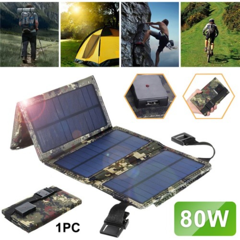 Solar Panel Charger – Waterproof Design, Charges Phones/Tablets Anywhere
