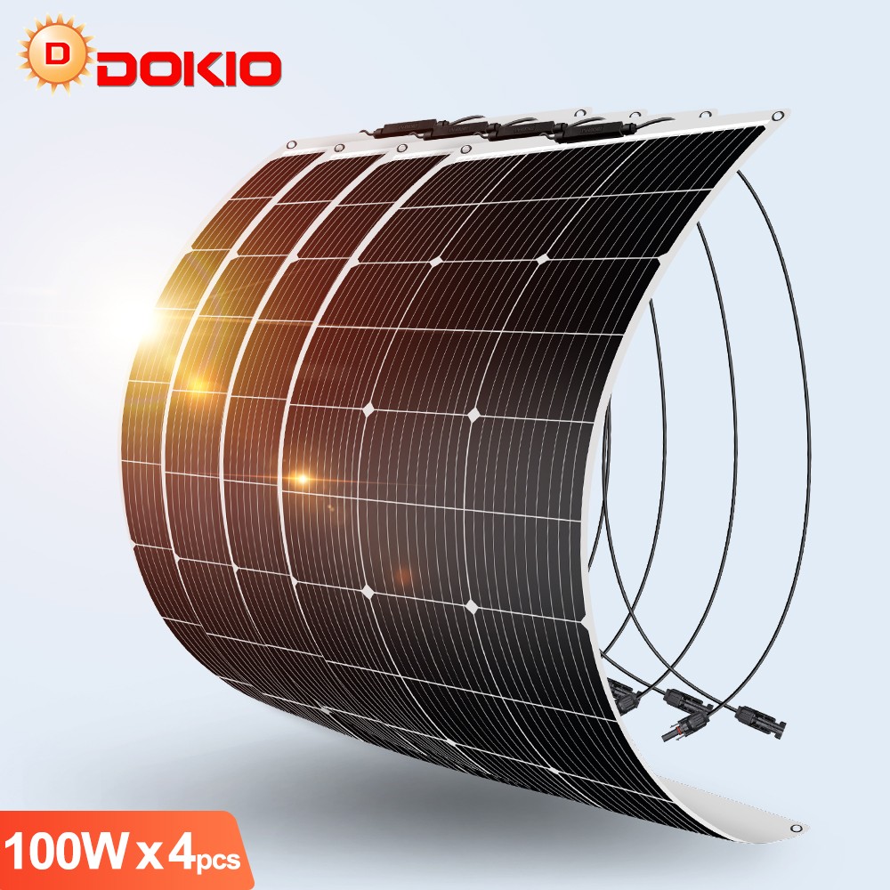 Dokio 400W Watt Portable Flexible Solar Panel (100W*4PCS) For RV Roof Home