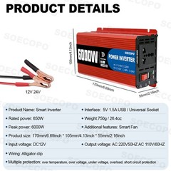 6000W Peak Solar System Kit 2pcs Flexible Panel DC12V AC110V/220V Inverter 100A