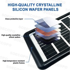 SOECOPO 30W Solar Panel with 3M charging cable 5V portable solar charging panel