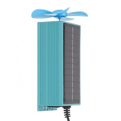 10W Photovoltaic Solar Panel With Fan Kit Dual Female USB Ports For Cars