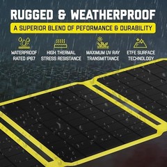 60W Foldable Waterproof Monocrystalline Solar Panel USB-C USB-A Camping