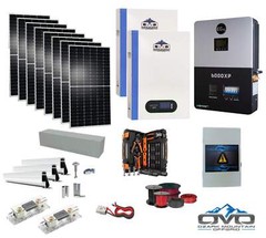 4.4KW Complete Offgrid Solar Kit + 6K EG4 6000XP Inverter + 2x 5.12KW OMO 48V Pa
