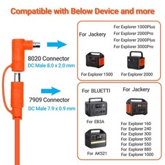 8mm DC Extension Cable for Solar Generators for Aker,GZ Yeti,BLUETT,Jackery