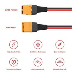 10 AWG XT60 Male Female to XT60 Female Male Connector Adapter RC Battery Cable