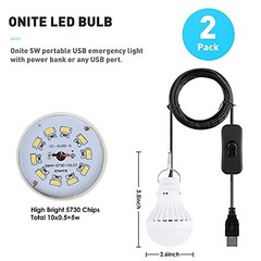 2 Pack USB Light, USB LED Camping Lantern with USB Splitter Y-Cable, 8ft