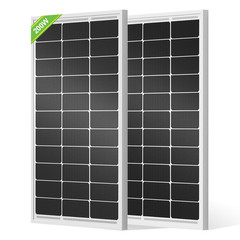 ECO-WORTHY 2Pcs 100 Watt Solar Panels Monocrystalline Solar Panel for 12V/24V Ba