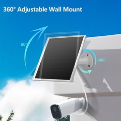 6W Solar Panel for Outdoor Security Camera with Micro USB & USB – C Port, Sol…