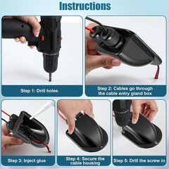 4 Set Waterproof Solar Cable Gland – Dual Entry for 3mm²-10mm², ABS Housing, RV,