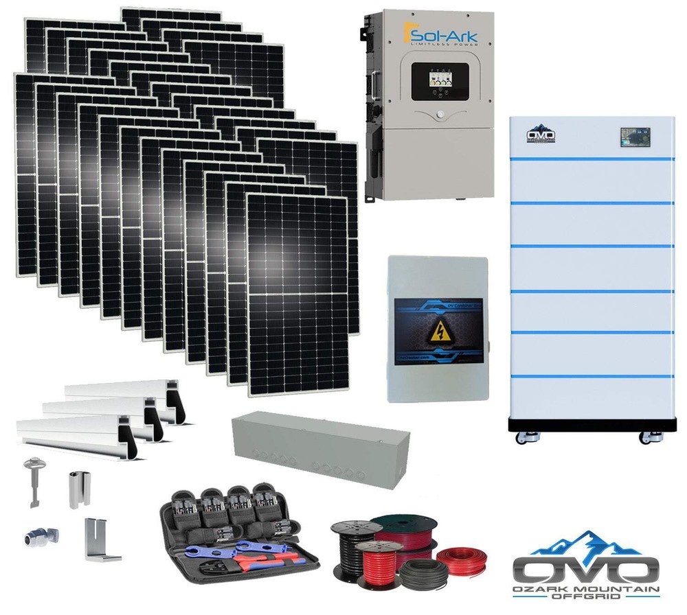 15KW Complete Offgrid Solar Kit – 15K Sol-Ark Inverter + 30.72KW OMO Stack Lithi
