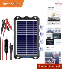 7.5W Solar Battery Charger Maintainer Waterproof 12V Car Motorcycle Marine