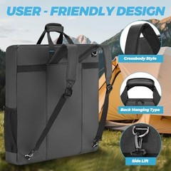 Travel Carrying Case for Solar Generators & Panels, Padded Storage Bag with Pock