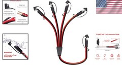 2FT SAE Extension Cable with Dust Cap – Multi-Use Y Splitter for Power Cables