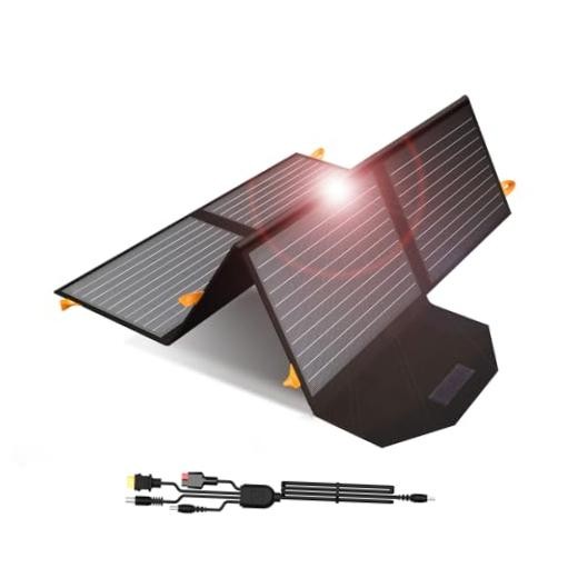 [Upgraded] Portable Solar Panels Chargers QC3.0 USB-A USB-C DC5521 8mm 60W