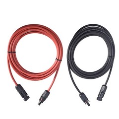 High Quality 12 AWG 15 FT Black + Red Solar Panel Extension Cable Wire Connector