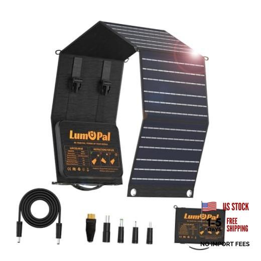 Portable Solar Panel, Foldable Solar Panels Folding Solar Charger with 60W