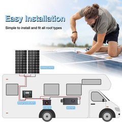 PFCTART 200w watt 12v Monocrystalline Solar Panel RV Camping Home Off Grid