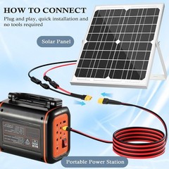 2PCS 3FT XT60 Extension Cable Male to Female Connector for Solar Power Systems