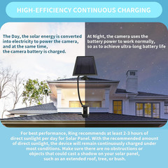 Solar Panel for Ring Camera Dustproof Waterproof 5W Solar Panel with 10FT/3M