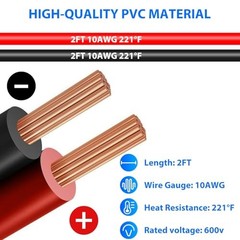 2PCS SAE Power Socket Sidewall Port to O Ring Quick Connector, SAE 2FT 10AWG