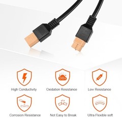 XT60 Extension Cable 19.7 ft (6 m), Male to Female XT60 Solar Connector, Soft