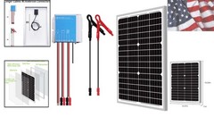 30 Watts 24V Waterproof Off Grid Solar Panel Kit, Battery Trickle Charger Mai…