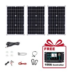 1500W Solar Panel Kit – 3 x 500W+100A Controller+Extension Cord+ lligator Clip