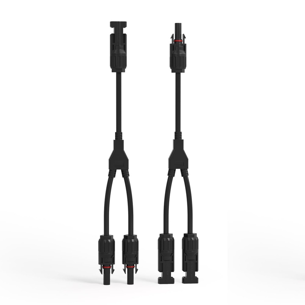 Renogy Solar Connectors Parallel Y Upgrade-1 Pair Y Branch, Black