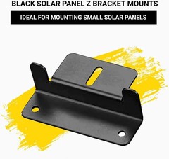 Set of 4 Black Aluminum Z Bracket Mounts – Ideal for Solar Panels Installation