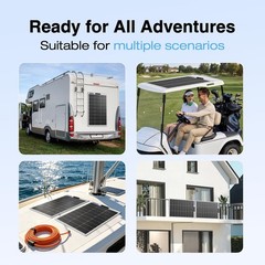 100W Flexible Solar Panel Monocrystalline SemiFlexible 12V RV Boat