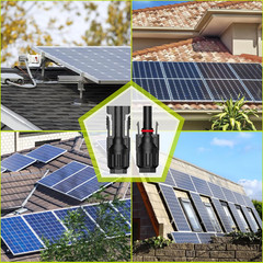 30 Pairs Solar Connector (10AWG), 60Pcs Solar Panel Cable Connectors Adapter Mal