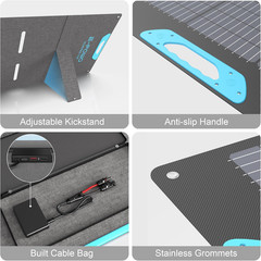 220W Portable Solar Panel for Power Station, 23.5% High Efficiency ETFE Foldable