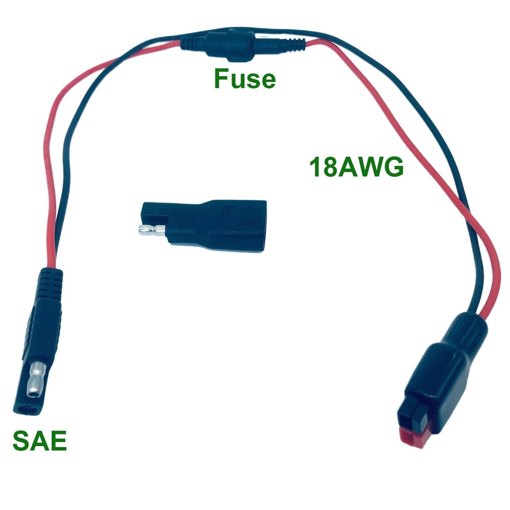 Solar Power Plug to SAE Connector Cable w/ Fuse 18AWG Solar Generator Goal Zero