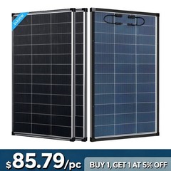 200W 2Pack Bifacial Solar Panel&2000W Power Inverter&MPPT 40A Solar Controller